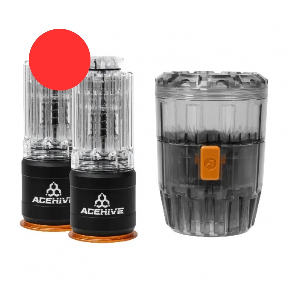 AceHive 40mm Gas Grenades for 80 BBs (2pcs) plus Spawner Speedloader - Red