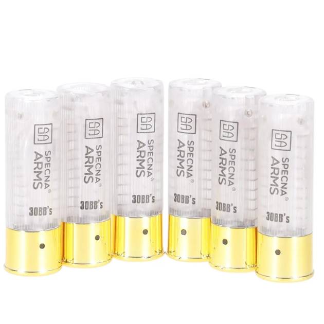 SA VAPOR(TM) Shotgun Cartridges 6-Pack, 30 BBs - Transparent